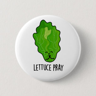 Lettuce Pray Funny Veggie Pun 6 Cm Round Badge