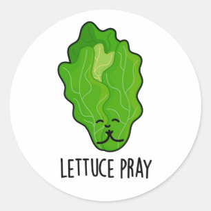 Lettuce Pray Funny Veggie Pun Classic Round Sticker