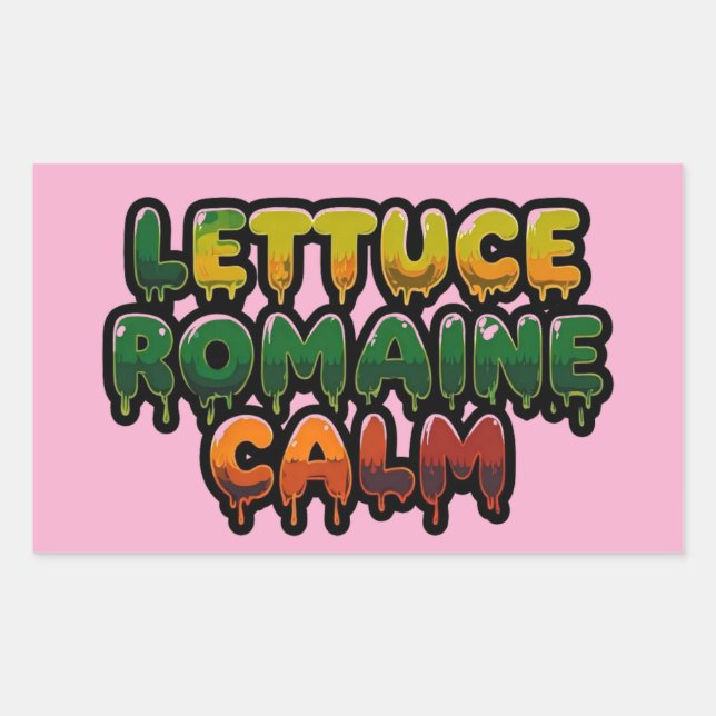 Lettuce Romaine Calm Drippy Text Art Rectangular Sticker (Front)