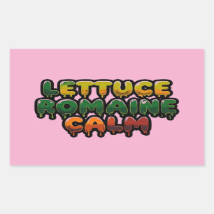 Lettuce Romaine Calm Drippy Text Art Rectangular Sticker