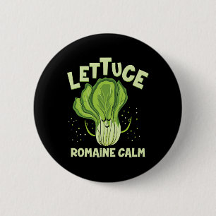 Lettuce Romaine Calm Mindfulness Vegan Yoga Lover 6 Cm Round Badge
