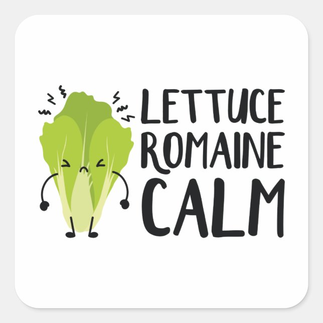 Lettuce Romaine Calm Square Sticker (Front)