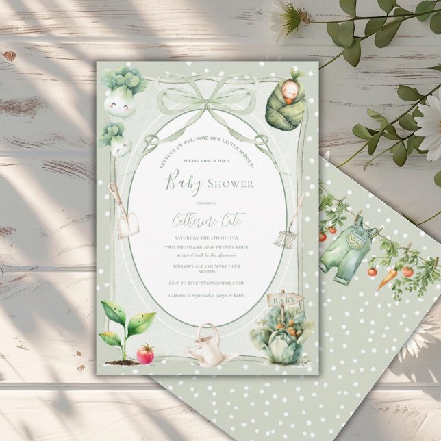 Lettuce Welcome Our Little Sprout Baby  Invitation (Creator Uploaded)