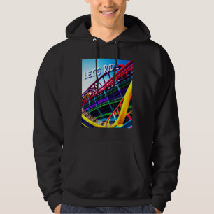 Letu2019s ride roller coaster fun colorful park hoodie