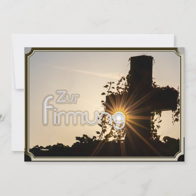 Leuchtendes Kreuz zur Firmung Invitation (Front)