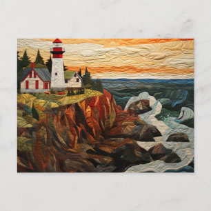 Leuchtturm am Meer Quilt Style Postcard