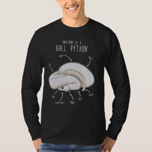 Leucistic Ball Python Anatomy White Snake Funny Cu T-Shirt