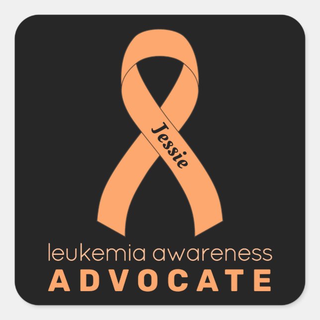 Leukaemia Advocate Black Square Sticker (Front)