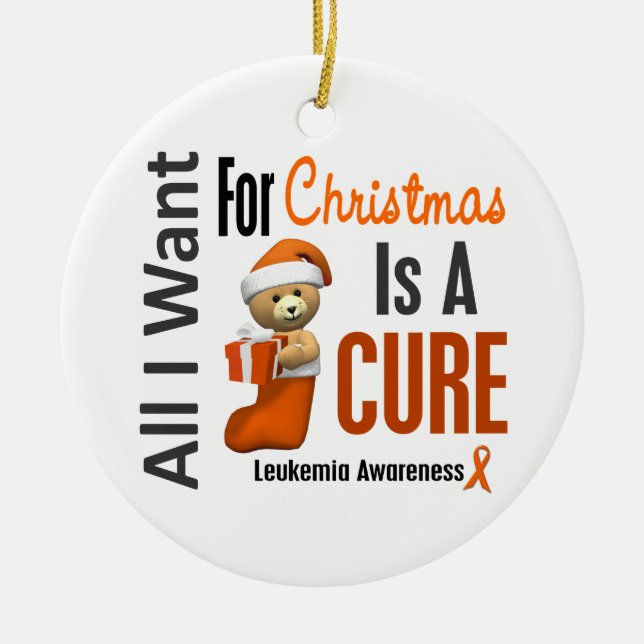 Leukaemia All I Want For Christmas Ornaments (Front)
