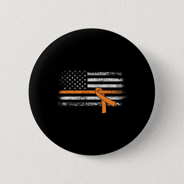 Leukaemia Awareness American Flag  6 Cm Round Badge (Front)