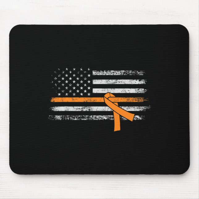 Leukaemia Awareness American Flag  Mouse Mat (Front)