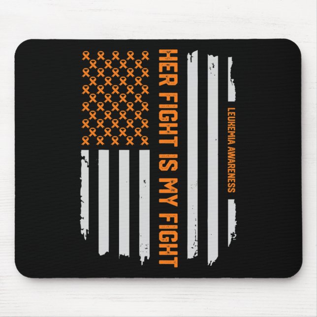 Leukaemia Awareness American Flag Tee Gift  Mouse Mat (Front)