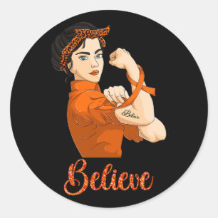 Leukaemia Awareness Believe Classic Round Sticker
