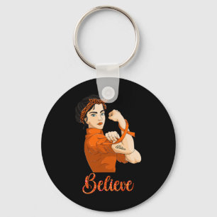Leukaemia Awareness Believe Key Ring