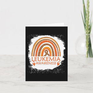 Leukaemia Awareness Bleached Rainbow Orange Ribbon Card