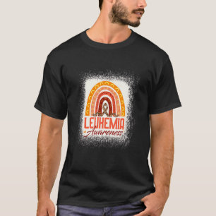 Leukaemia Awareness Bleached Rainbow Orange Ribbon T-Shirt