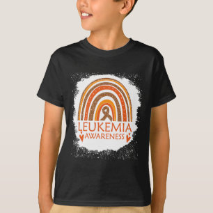 Leukaemia Awareness Bleached Rainbow Orange Ribbon T-Shirt