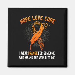 Leukaemia Awareness Cancer Orange Ribbon Family Su Magnet