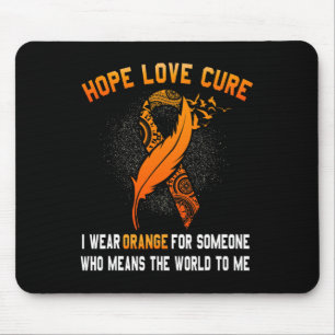 Leukaemia Awareness Cancer Orange Ribbon Family Su Mouse Mat