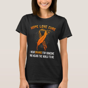 Leukaemia Awareness Cancer Orange Ribbon Family Su T-Shirt