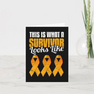 Leukaemia Awareness Cancer Survivor Orange Ribbon Card