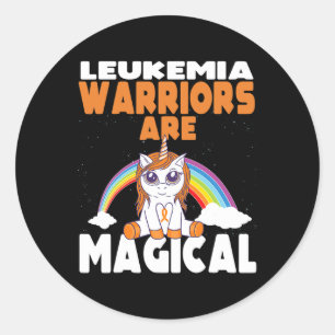 Leukaemia Awareness Cute Magical Unicorn Blood Can Classic Round Sticker