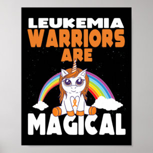 Leukaemia Awareness Cute Magical Unicorn Blood Can Poster