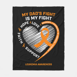 Leukaemia Awareness Dad Men Women Gifts Leukaemia Fleece Blanket