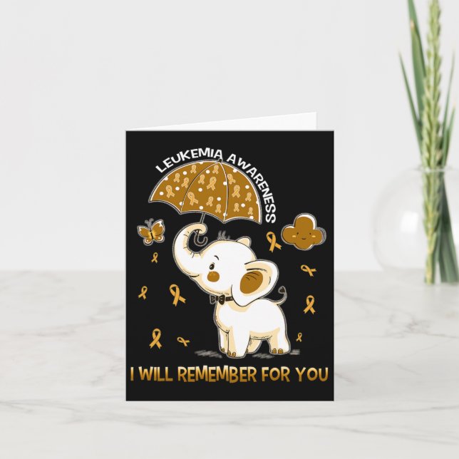 Leukaemia Awareness Elephant  Card (Front)