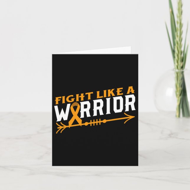 Leukaemia Awareness Fight Like A Warrior Blood Can Card (Front)