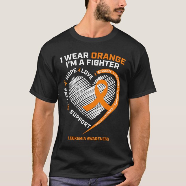Leukaemia Awareness Fighter Men Women Mum Dad Gift T-Shirt (Front)