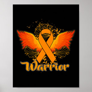 Leukaemia Awareness Fun Warrior Orange Ribbon Gif Poster