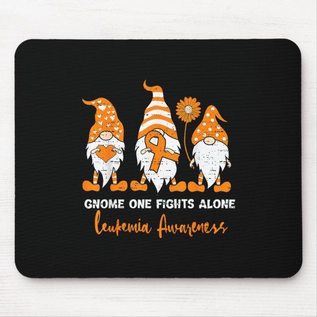 Leukaemia Awareness Gnome Ribbon Orange Support Gi Mouse Mat (Front)