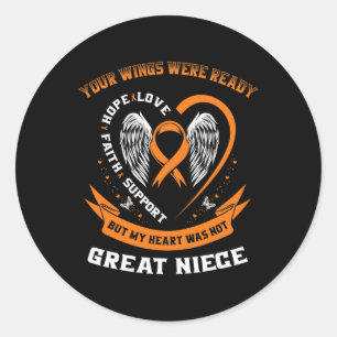 Leukaemia Awareness Great Niece Childhood Cancer I Classic Round Sticker