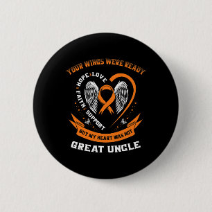 Leukaemia Awareness Great Uncle Your Wings Were Re 6 Cm Round Badge