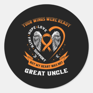 Leukaemia Awareness Great Uncle Your Wings Were Re Classic Round Sticker