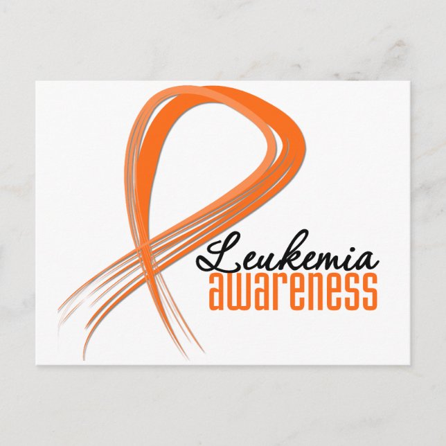 Leukaemia Awareness Grunge Ribbon Postcard (Front)