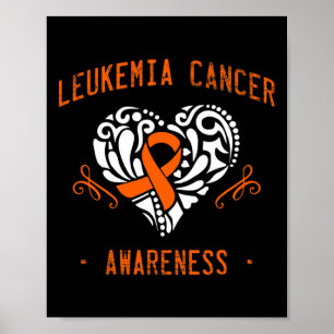 Leukaemia Awareness Heart Ribbon Hope Poster