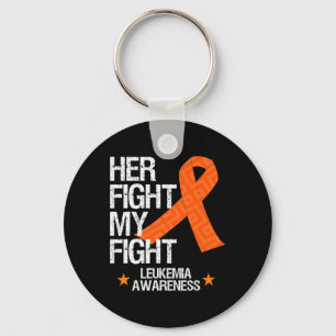 Leukaemia Awareness Her Fight Orange Ribbon Gift Key Ring