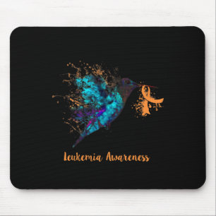 Leukaemia Awareness Hummingbird Orange Ribbon Wate Mouse Mat