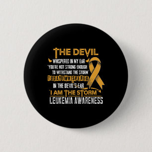 Leukaemia Awareness I Am The Storm Devil  6 Cm Round Badge