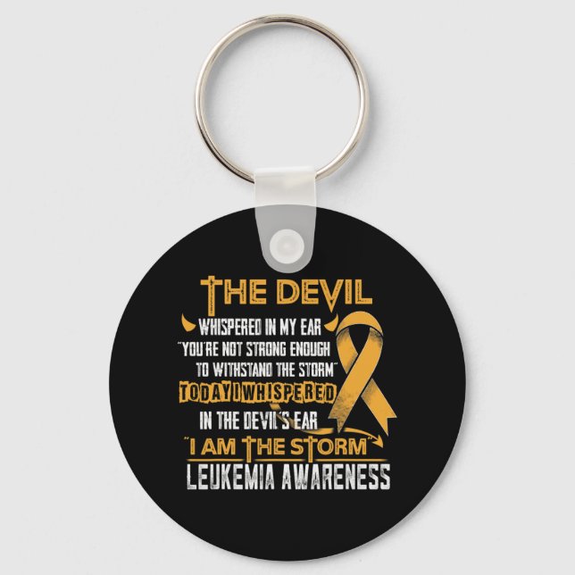Leukaemia Awareness I Am The Storm Devil  Key Ring (Front)