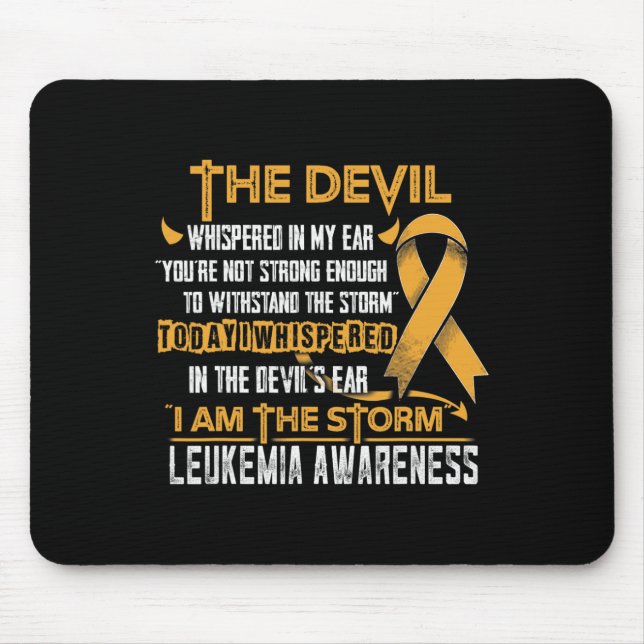 Leukaemia Awareness I Am The Storm Devil  Mouse Mat (Front)
