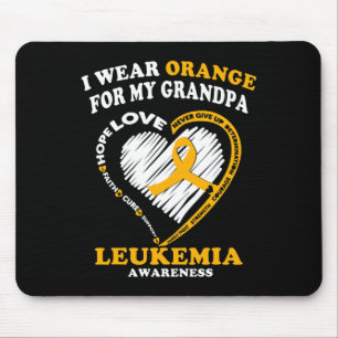 Leukaemia Awareness - I Wear Orange For My Grandpa Mouse Mat