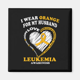 Leukaemia Awareness  - I Wear Orange for My Husban Magnet