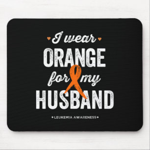 Leukaemia Awareness I Wear Orange For My Husbynd Mouse Mat
