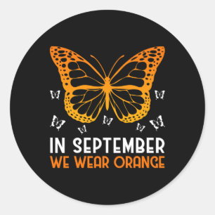 Leukaemia Awareness In September We Wear Orange Bu Classic Round Sticker