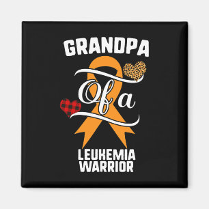 Leukaemia Awareness Leopard Buffalo Plaid Family G Magnet