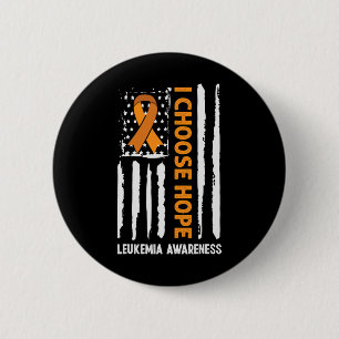 Leukaemia Awareness Leukaemia Cancer Usa Flag Oran 6 Cm Round Badge
