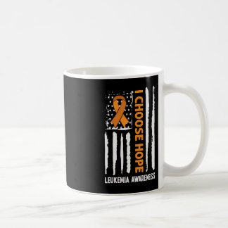 Leukaemia Awareness Leukaemia Cancer USA Flag Oran Coffee Mug